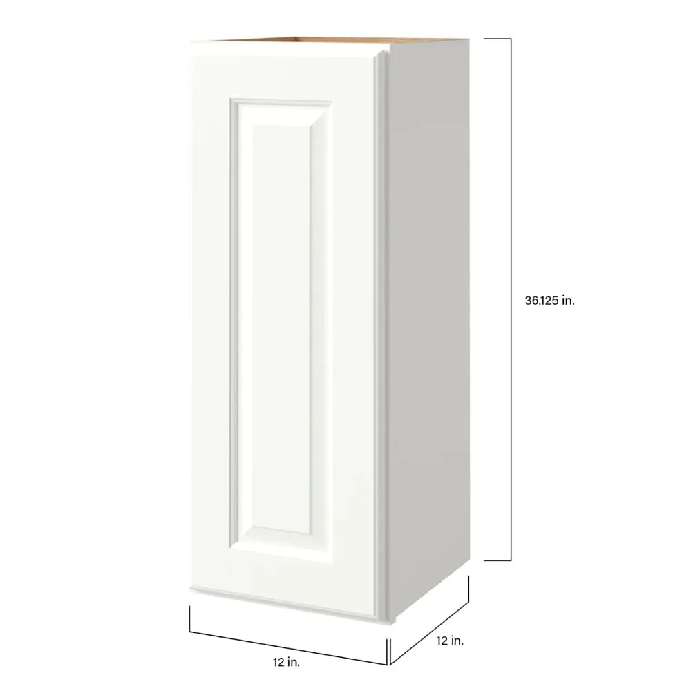 allen + roth Tilson 12-in W x 39.125-in H x 12-in D Linen Wall Fully Assembled Cabinet (Raised Panel Square Door Style), photo 9 of 14