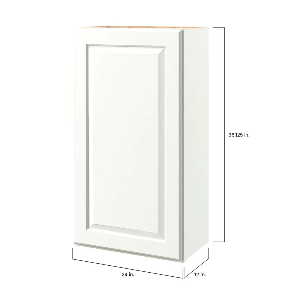 allen + roth Tilson 24-in W x 36.125-in H x 12-in D Linen Wall Fully Assembled Cabinet (Raised Panel Square Door Style), photo 9 of 14