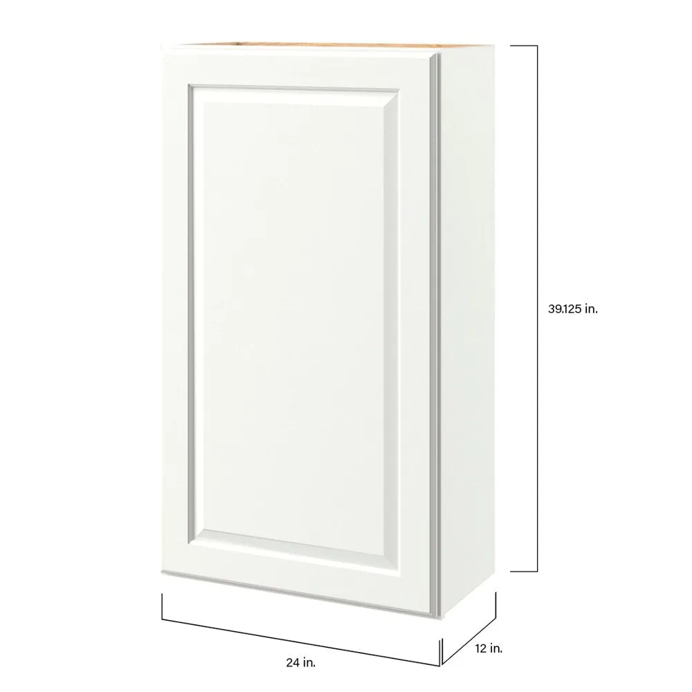 allen + roth Tilson 24-in W x 39.125-in H x 12-in D Linen Wall Fully Assembled Cabinet (Raised Panel Square Door Style), photo 9 of 14