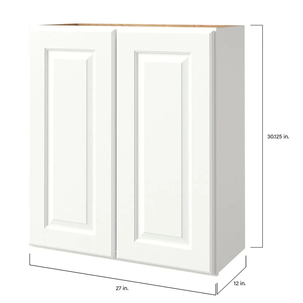 allen + roth Tilson 27-in W x 30.125-in H x 12-in D Linen Wall Fully Assembled Cabinet (Raised Panel Square Door Style), photo 9 of 14