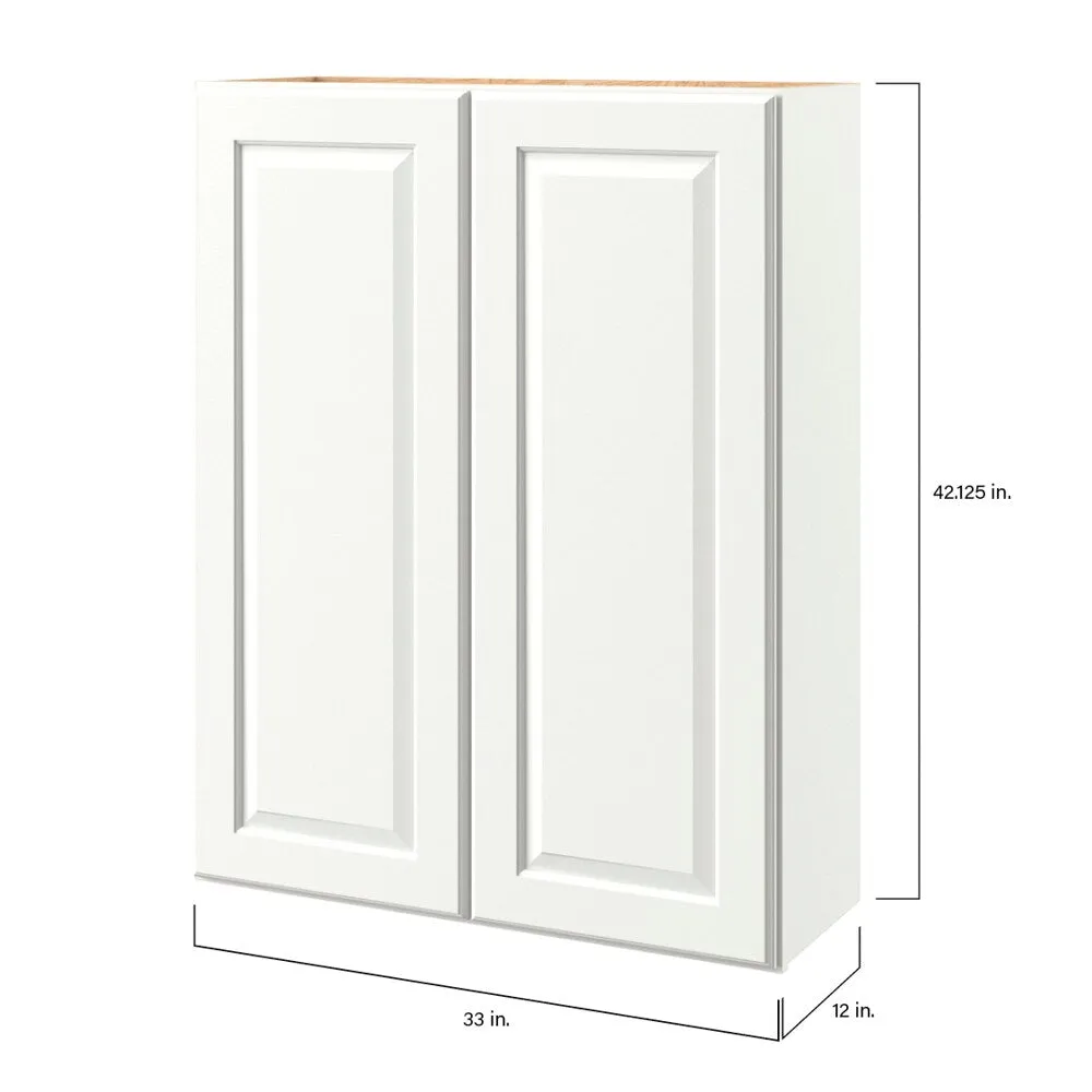 allen + roth Tilson 33-in W x 42.125-in H x 12-in D Linen Wall Fully Assembled Cabinet (Raised Panel Square Door Style), photo 9 of 14