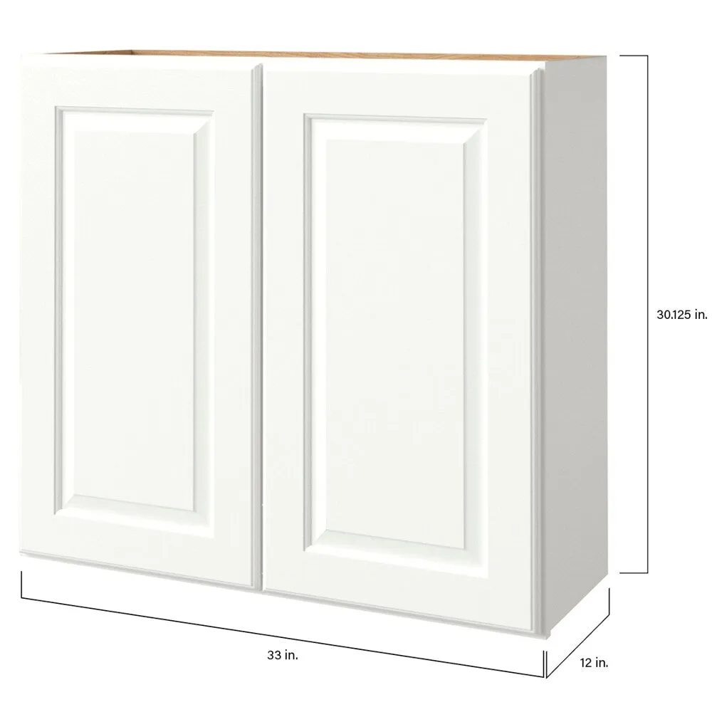 allen + roth Tilson 33-in W x 30.125-in H x 12-in D Linen Wall Fully Assembled Cabinet (Raised Panel Square Door Style), photo 9 of 14