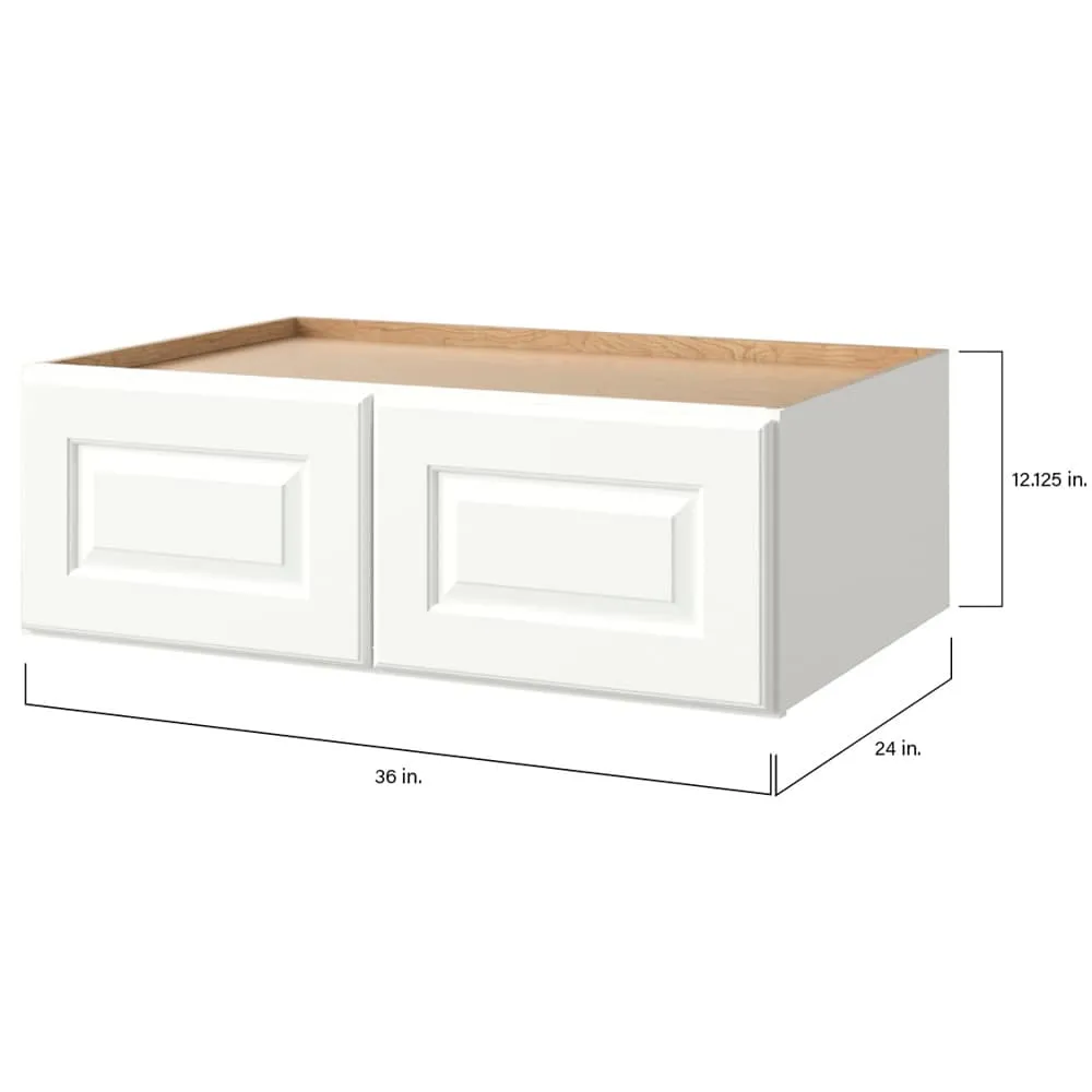 allen + roth Tilson 36-in W x 12.125-in H x 12-in D Linen Wall Fully Assembled Cabinet (Raised Panel Square Door Style), photo 9 of 14