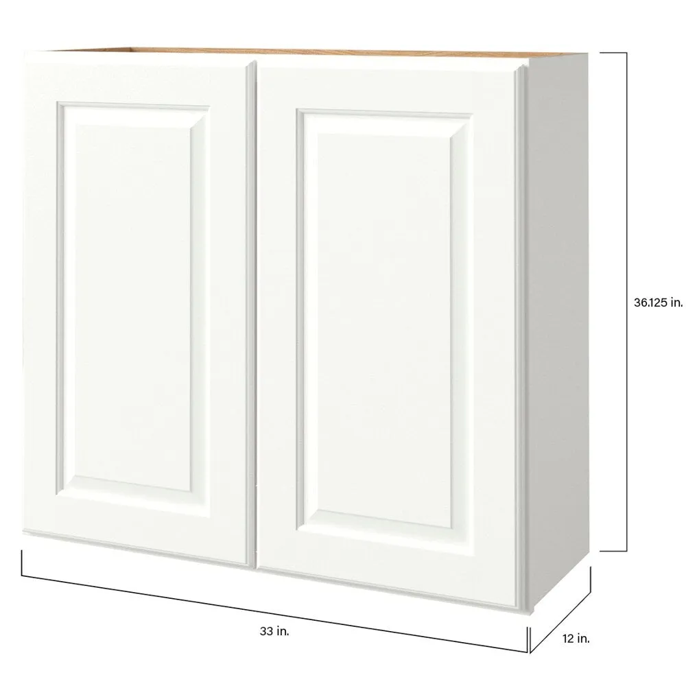 allen + roth Tilson 36-in W x 39.125-in H x 12-in D Linen Wall Fully Assembled Cabinet (Raised Panel Square Door Style), photo 9 of 14