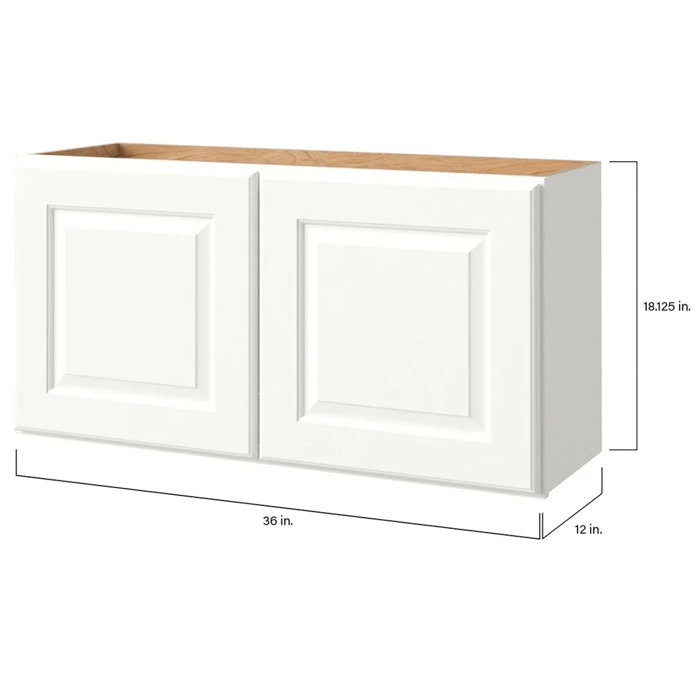 allen + roth Tilson 36-in W x 18.625-in H x 12-in D Linen Wall Fully Assembled Cabinet (Raised Panel Square Door Style), photo 9 of 14