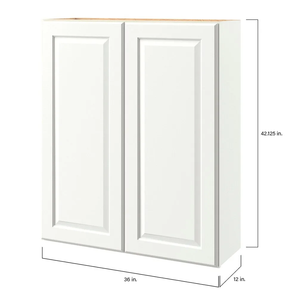 allen + roth Tilson 36-in W x 42.125-in H x 12-in D Linen Wall Fully Assembled Cabinet (Raised Panel Square Door Style), photo 9 of 14