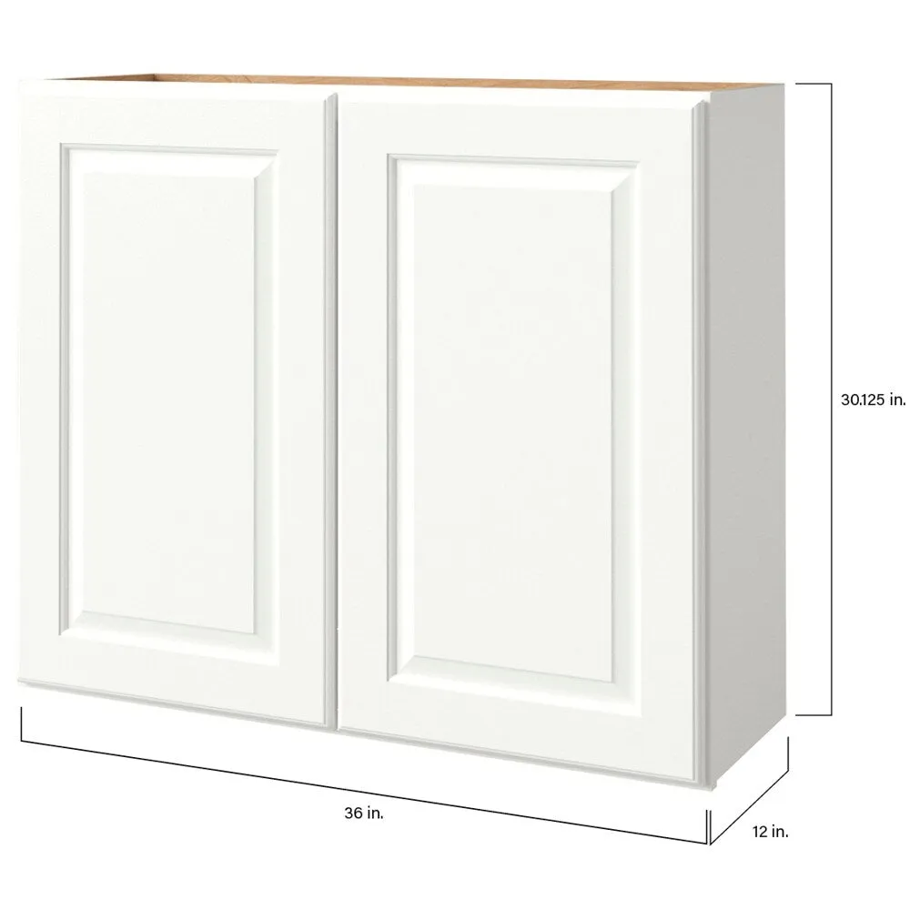 allen + roth Tilson 36-in W x 30.125-in H x 12-in D Linen Wall Fully Assembled Cabinet (Raised Panel Square Door Style), photo 9 of 14