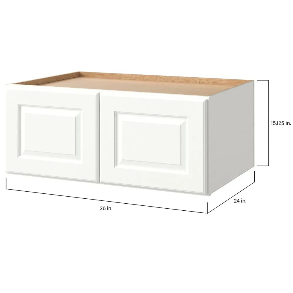 allen + roth Tilson 36-in W x 15.125-in H x 24-in D Linen Wall Fully Assembled Cabinet (Raised Panel Square Door Style), photo 9 of 14