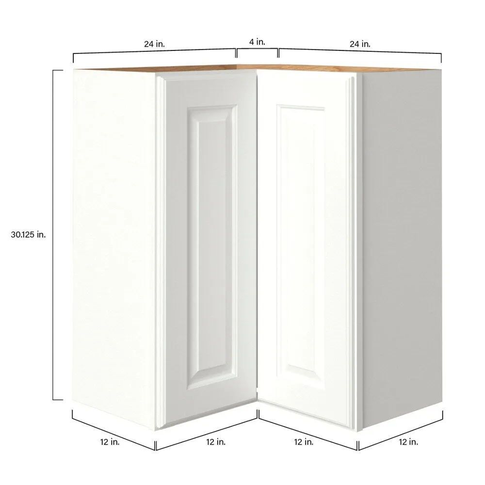 allen + roth Tilson 24-in W x 30.125-in H x 12-in D Linen L-shaped Corner Wall Fully Assembled Cabinet (Raised Panel Square Style), photo 9 of 14