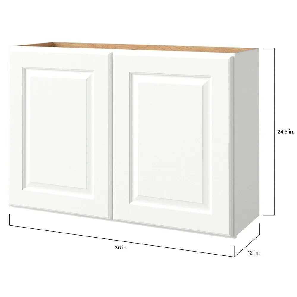 allen + roth Tilson 36-in W x 24.5-in H x 12-in D Linen Wall Fully Assembled Cabinet (Raised Panel Square Door Style), photo 9 of 14