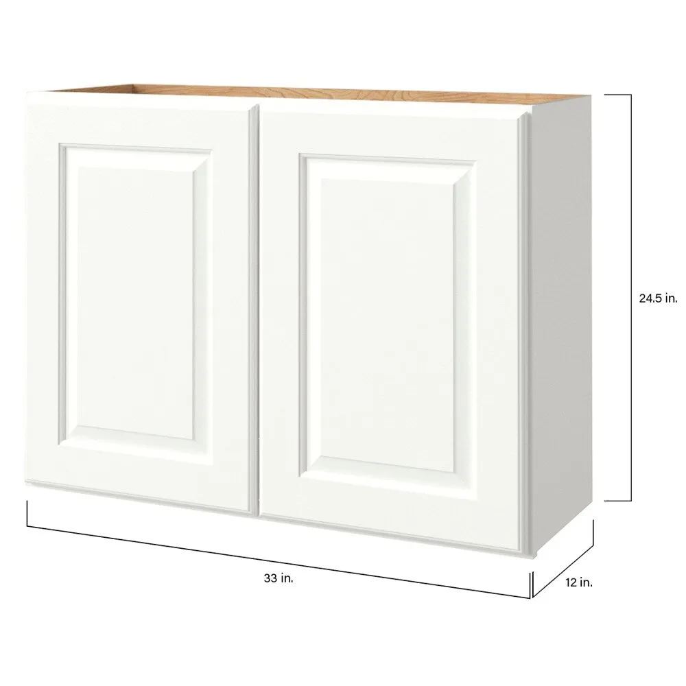 allen + roth Tilson 33-in W x 24.5-in H x 12-in D Linen Wall Fully Assembled Cabinet (Raised Panel Square Door Style), photo 9 of 14