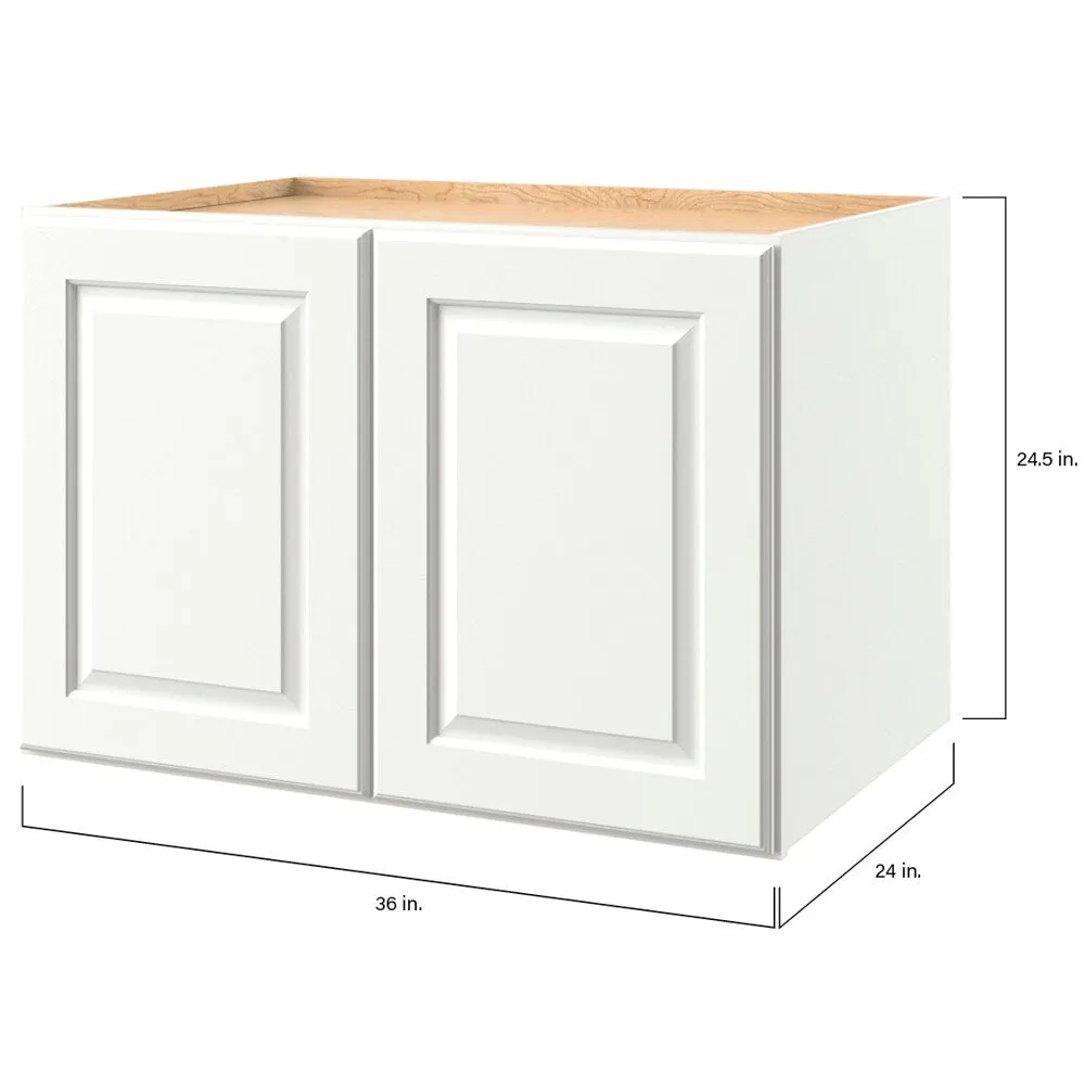 allen + roth Tilson 36-in W x 24.5-in H x 12-in D Linen Wall Fully Assembled Cabinet (Raised Panel Square Door Style), photo 9 of 14