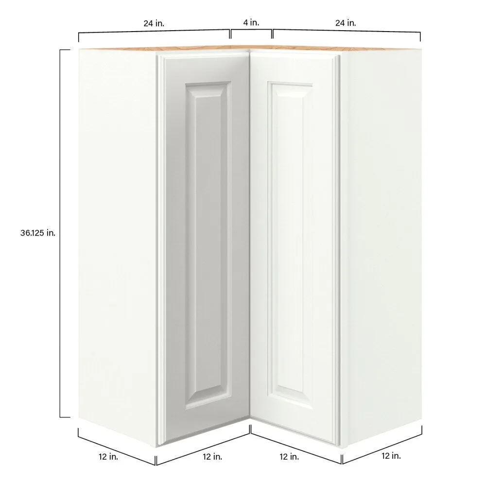 allen + roth Tilson 24-in W x 39.125-in H x 12-in D Linen L-shaped Corner Wall Fully Assembled Cabinet (Raised Panel Square Style), photo 9 of 14