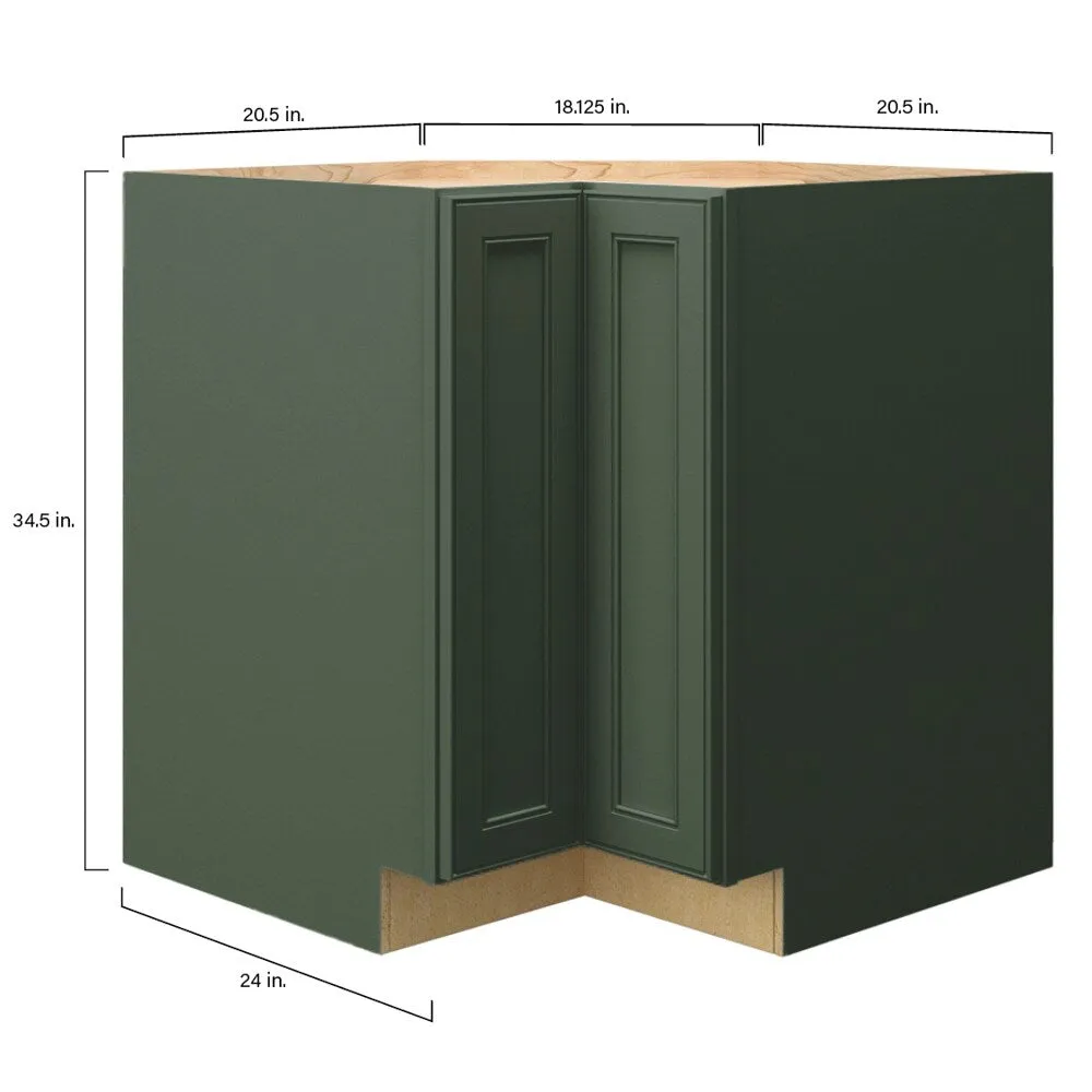 allen + roth Heathrow 33-in W x 34.5-in H x 24-in D Sage L-shaped Corner Base Fully Assembled Cabinet (Recessed Panel Mitered Style), photo 9 of 13