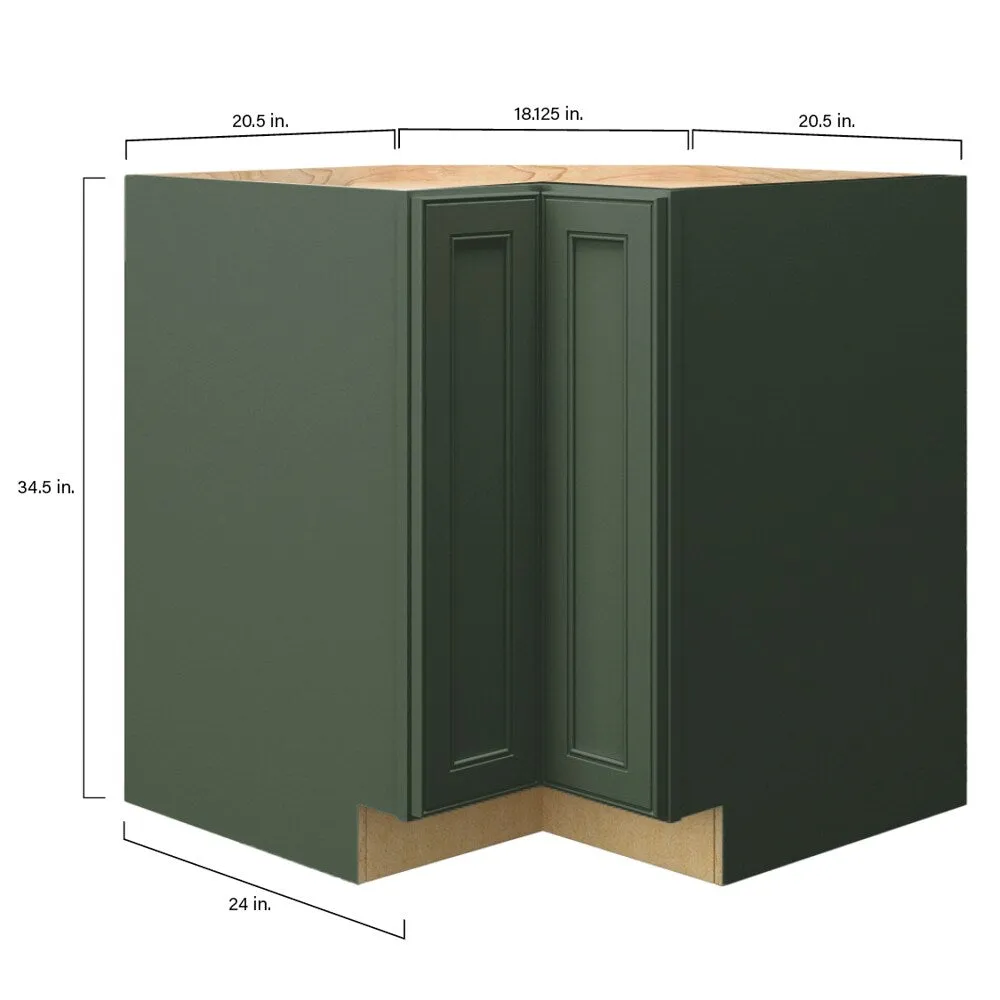 allen + roth Heathrow 33-in W x 34.5-in H x 24-in D Sage Lazy Susan Corner Base Fully Assembled Cabinet (Recessed Panel Style), photo 9 of 14