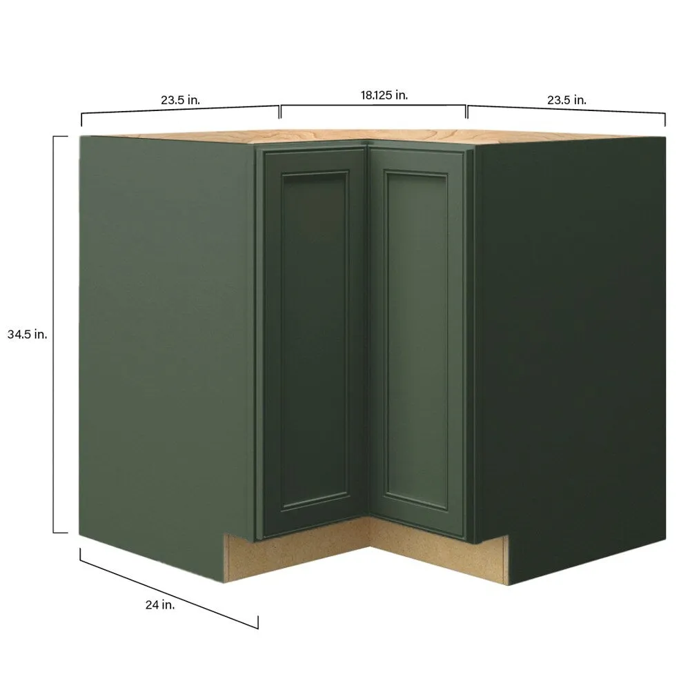 allen + roth Heathrow 36-in W x 34.5-in H x 24-in D Sage Lazy Susan Corner Base Fully Assembled Cabinet (Recessed Panel Style), photo 9 of 14
