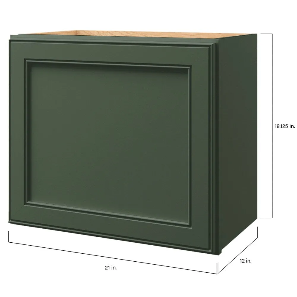 allen + roth Heathrow 21-in W x 18.125-in H x 12-in D Sage Wall Fully Assembled Cabinet (Recessed Panel Square Door Style), photo 9 of 12