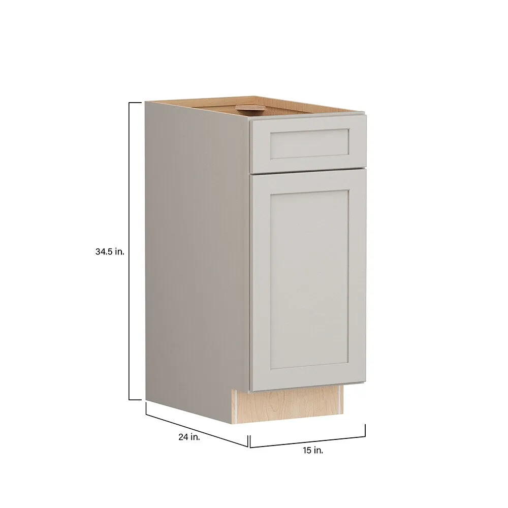 Shenandoah PRO Express Breckenridge 15-in W x 34.5-in H x 24-in D Stone Full Overlay 1-Drawer Base Fully Assembled Plywood Cabinet (Recessed Panel Shaker Style), photo 7 of 14