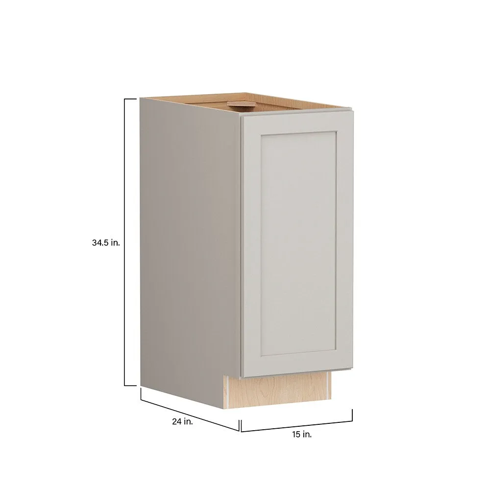 Shenandoah PRO Express Breckenridge 15-in W x 34.5-in H x 24-in D Stone Full Overlay Base Fully Assembled Plywood Cabinet (Recessed Panel Shaker Door Style), photo 7 of 14