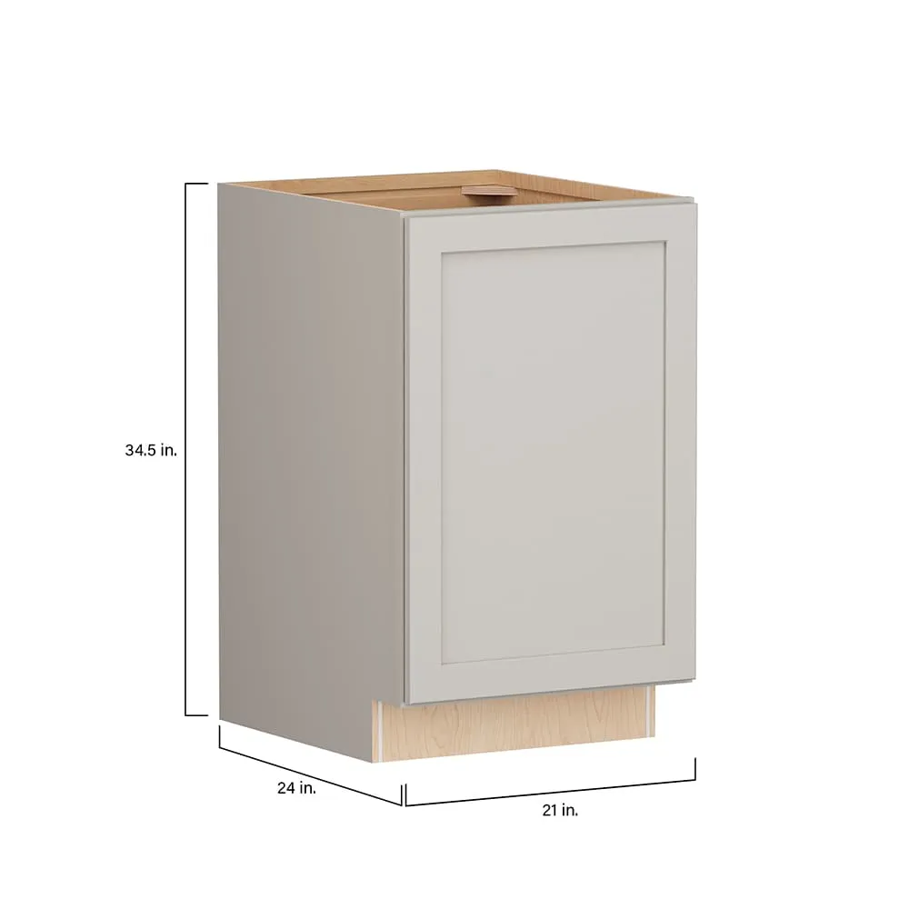 Shenandoah PRO Express Breckenridge 21-in W x 34.5-in H x 24-in D Stone Full Overlay Base Fully Assembled Plywood Cabinet (Recessed Panel Shaker Door Style), photo 7 of 14