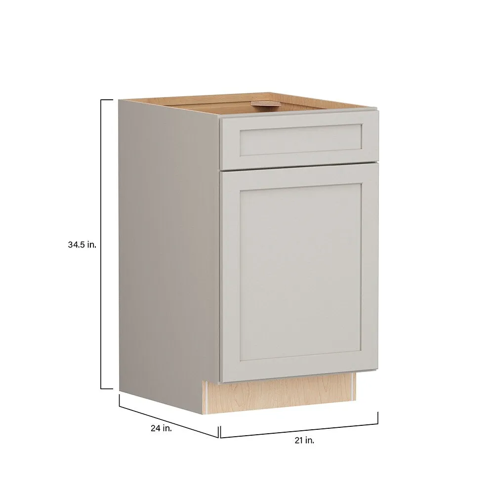 Shenandoah PRO Express Breckenridge 21-in W x 34.5-in H x 24-in D Stone Full Overlay 1-Drawer Base Fully Assembled Plywood Cabinet (Recessed Panel Shaker Style), photo 7 of 14