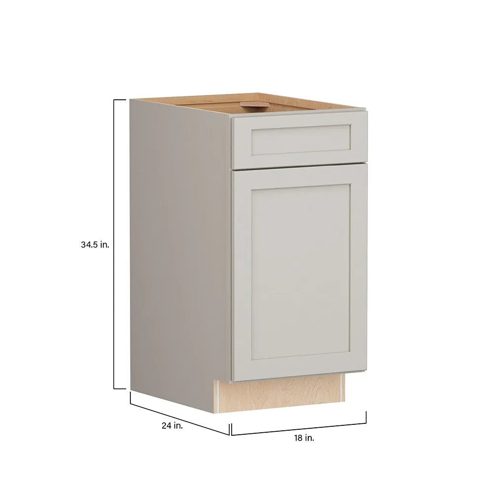 Shenandoah PRO Express Breckenridge 18-in W x 34.5-in H x 24-in D Stone Full Overlay 1-Drawer Base Fully Assembled Plywood Cabinet (Recessed Panel Shaker Style), photo 7 of 14