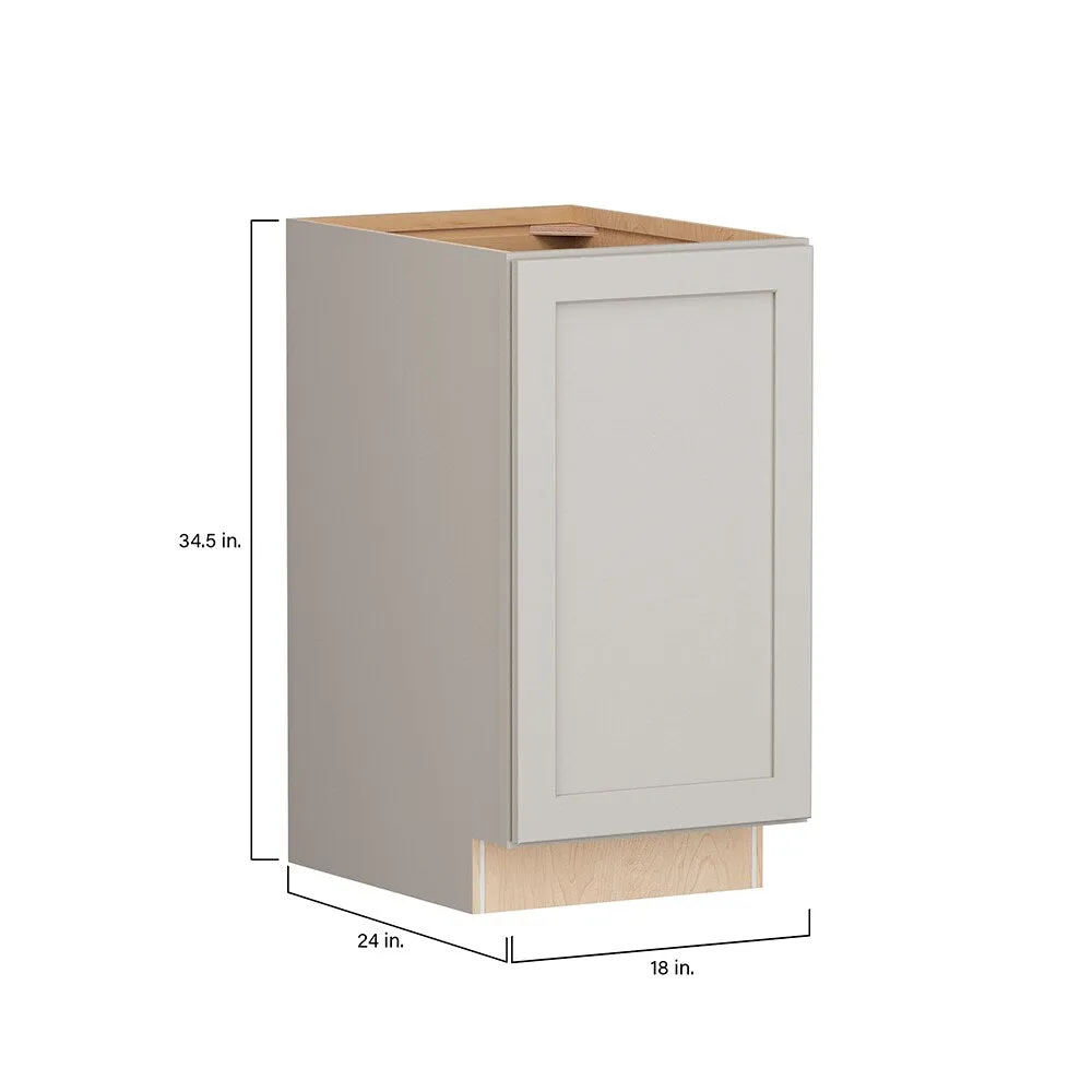 Shenandoah PRO Express Breckenridge 18-in W x 34.5-in H x 24-in D Stone Full Overlay Base Fully Assembled Plywood Cabinet (Recessed Panel Shaker Door Style), photo 7 of 14
