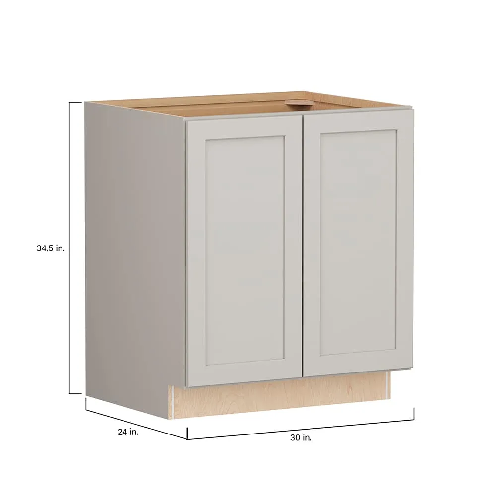 Shenandoah PRO Express Breckenridge 30-in W x 34.5-in H x 24-in D Stone Full Overlay Base Fully Assembled Plywood Cabinet (Recessed Panel Shaker Door Style), photo 7 of 14