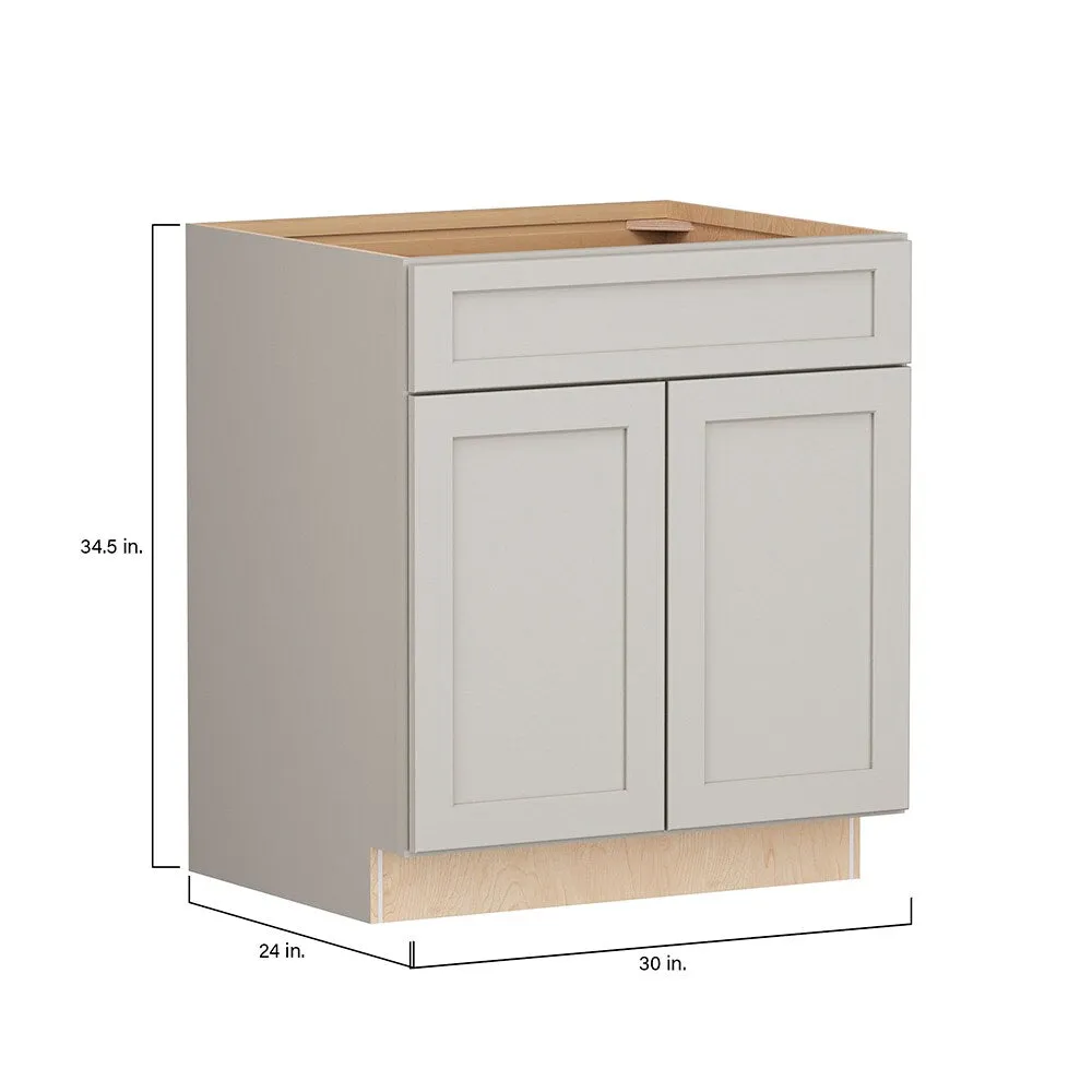 Shenandoah PRO Express Breckenridge 30-in W x 34.5-in H x 24-in D Stone Full Overlay 1-Drawer Base Fully Assembled Plywood Cabinet (Recessed Panel Shaker Style), photo 7 of 14