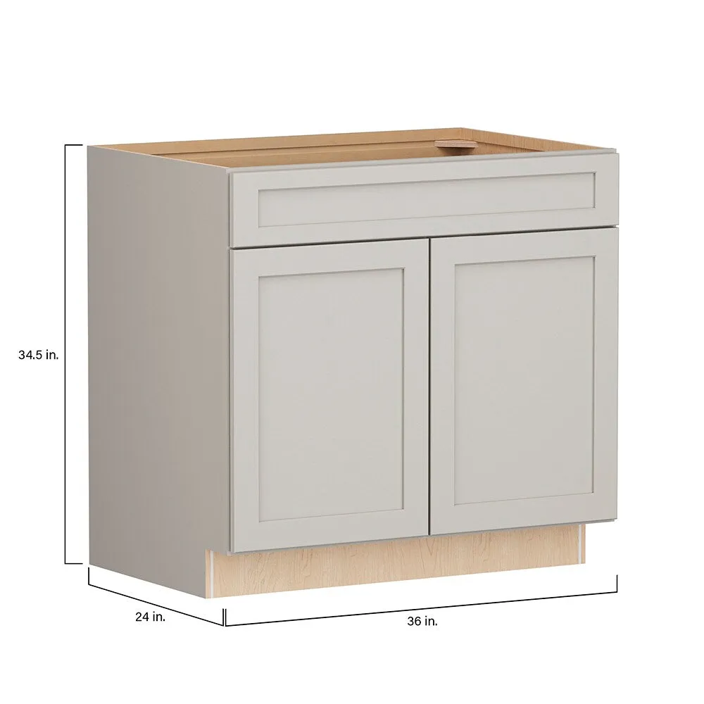 Shenandoah PRO Express Breckenridge 36-in W x 34.5-in H x 24-in D Stone Full Overlay 1-Drawer Base Fully Assembled Plywood Cabinet (Recessed Panel Shaker Style), photo 7 of 14