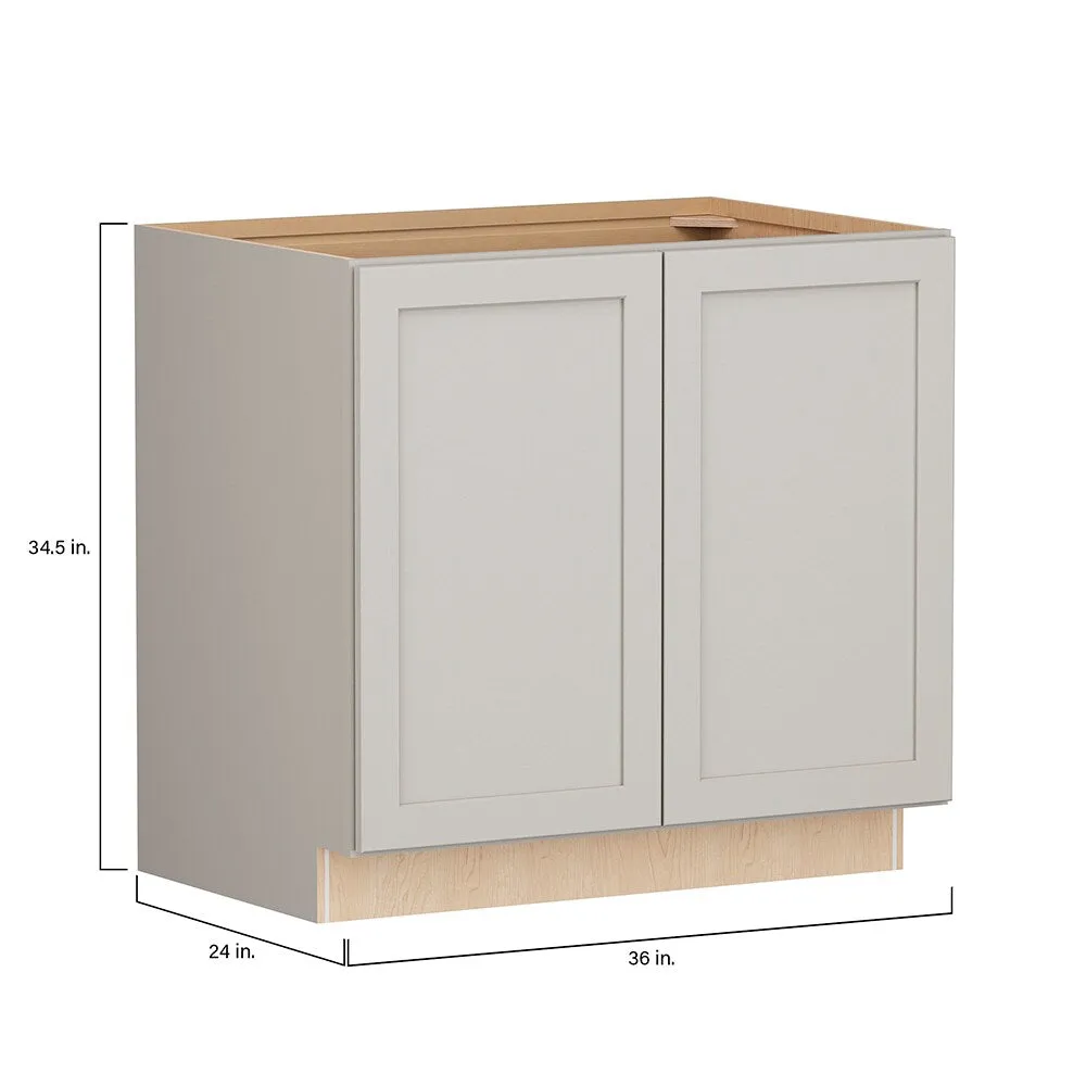 Shenandoah PRO Express Breckenridge 36-in W x 34.5-in H x 24-in D Stone Full Overlay Base Fully Assembled Plywood Cabinet (Recessed Panel Shaker Door Style), photo 7 of 14