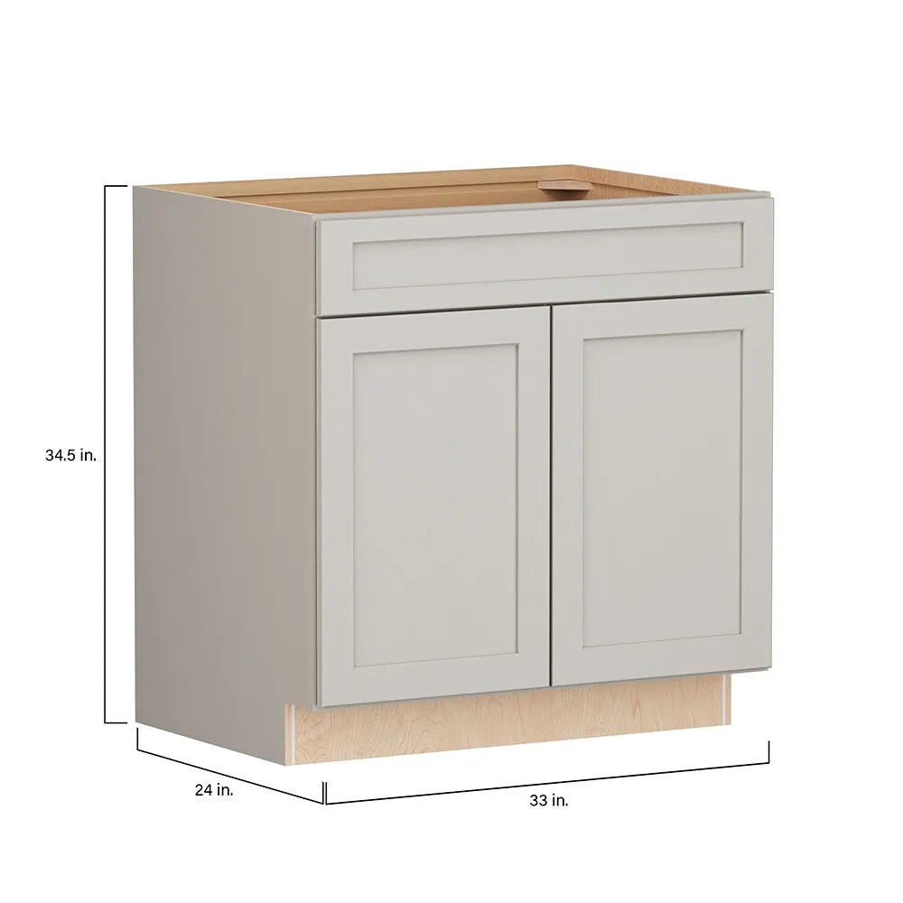 Shenandoah PRO Express Breckenridge 33-in W x 34.5-in H x 24-in D Stone Full Overlay 1-Drawer Base Fully Assembled Plywood Cabinet (Recessed Panel Shaker Style), photo 7 of 14