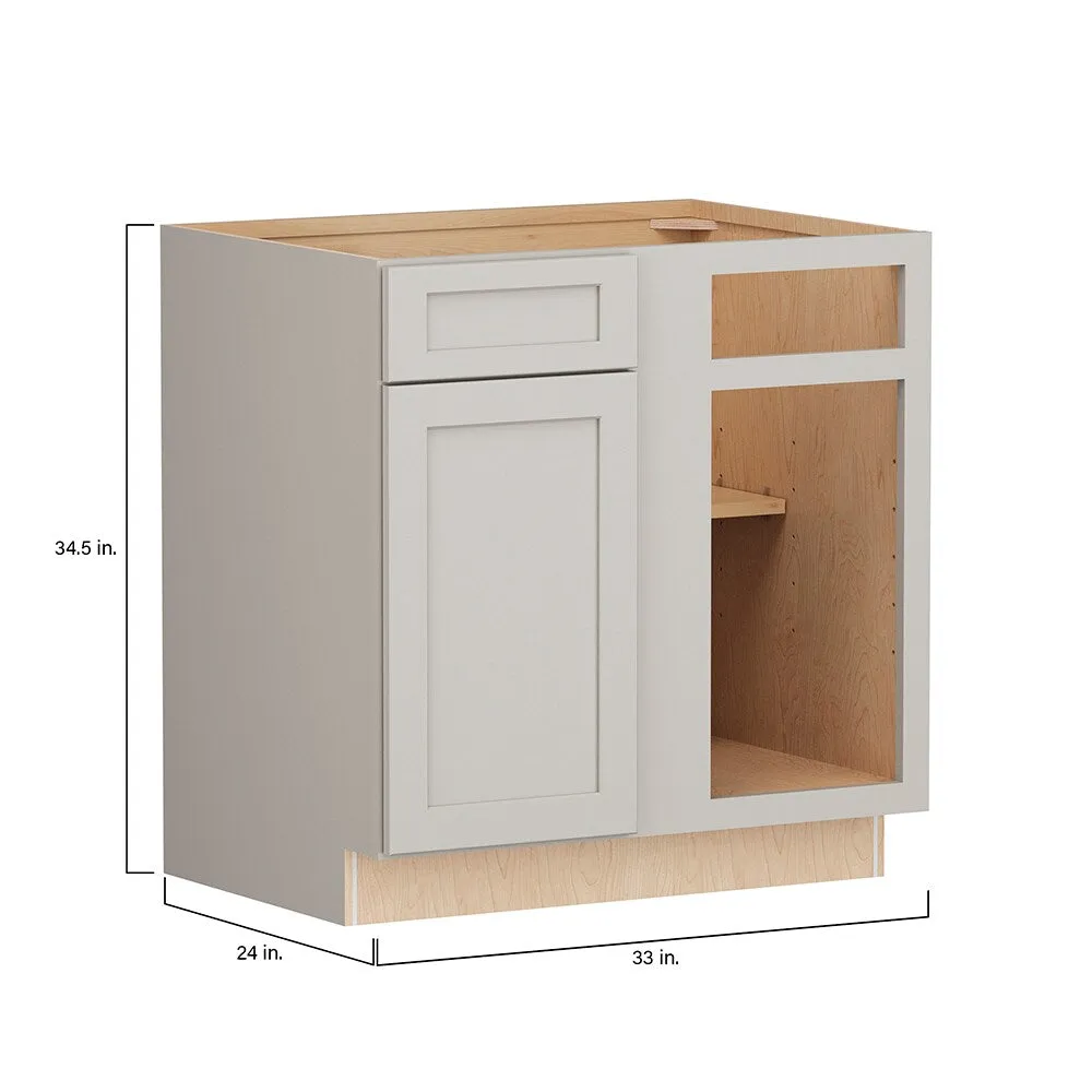 Shenandoah PRO Express Breckenridge 33-in W x 35.4-in H x 24-in D Stone Full Overlay Blind 1-Drawer Corner Base Fully Assembled Plywood Cabinet (Recessed Panel Shaker Style), photo 7 of 14