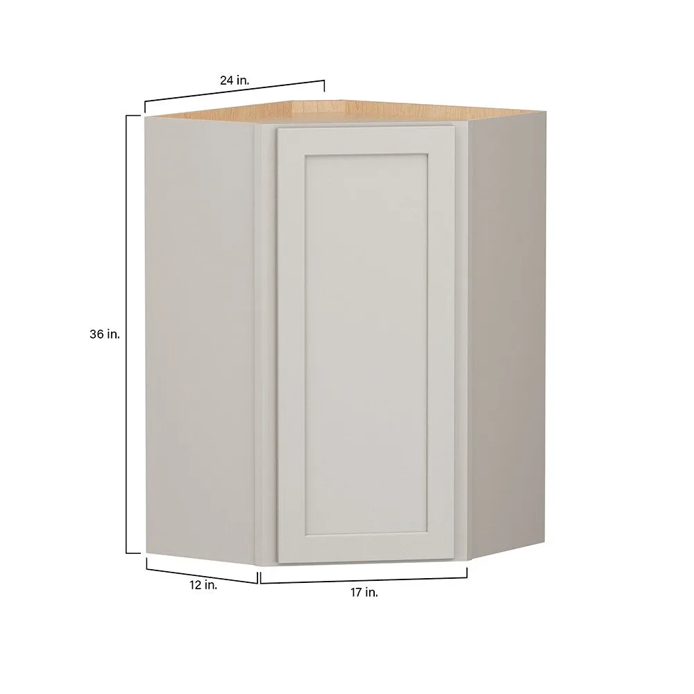 Shenandoah PRO Express Breckenridge 24-in W x 36.125-in H x 12-in D Stone Full Overlay Diagonal Corner Wall Fully Assembled Plywood Cabinet (Recessed Panel Shaker Style), photo 7 of 14