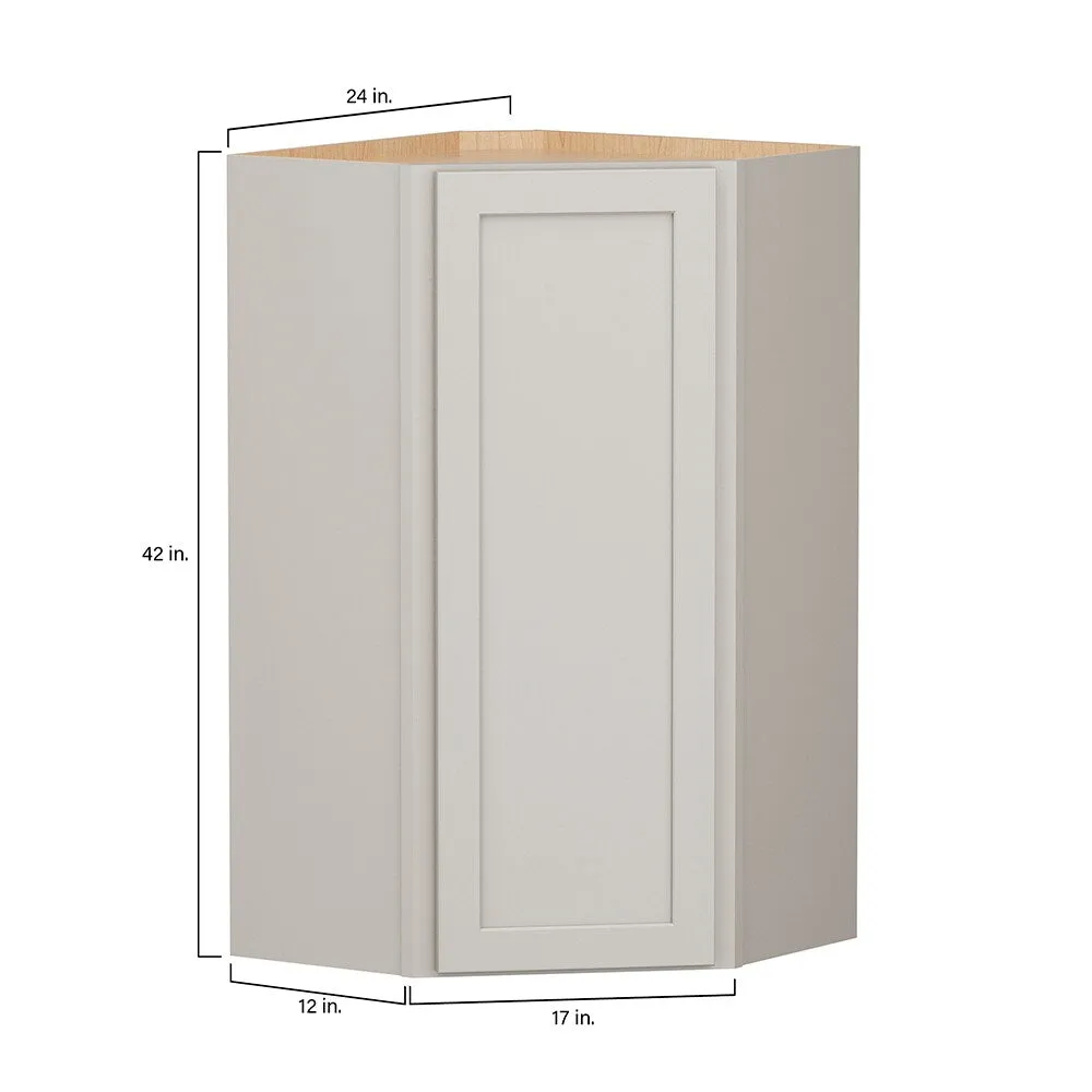Shenandoah PRO Express Breckenridge 24-in W x 42.125-in H x 15-in D Stone Full Overlay Diagonal Corner Wall Fully Assembled Plywood Cabinet (Recessed Panel Shaker Style), photo 7 of 14