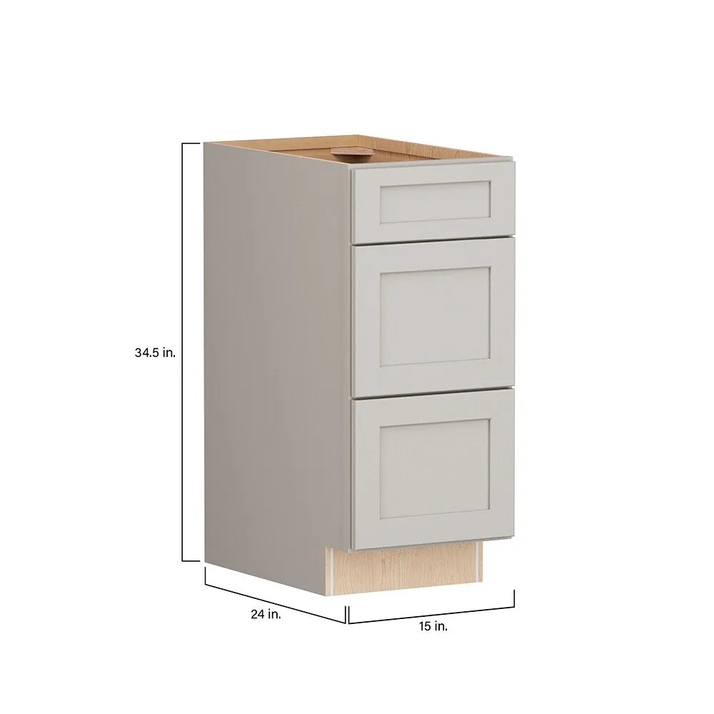 Shenandoah PRO Express Breckenridge 15-in W x 34.5-in H x 24-in D Stone Full Overlay 3-Drawer Base Fully Assembled Plywood Cabinet, photo 7 of 14