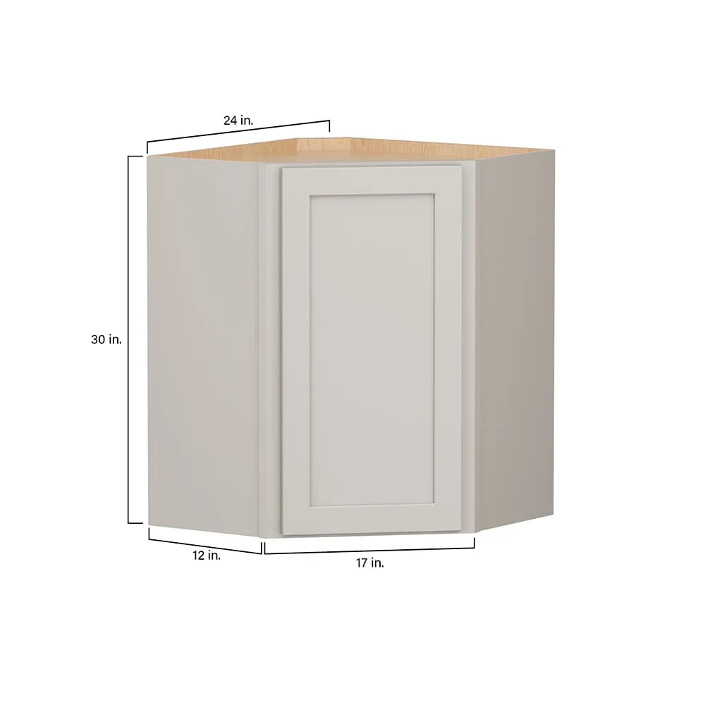 Shenandoah PRO Express Breckenridge 24-in W x 30.125-in H x 12-in D Stone Full Overlay Diagonal Corner Wall Fully Assembled Plywood Cabinet (Recessed Panel Shaker Style), photo 7 of 14