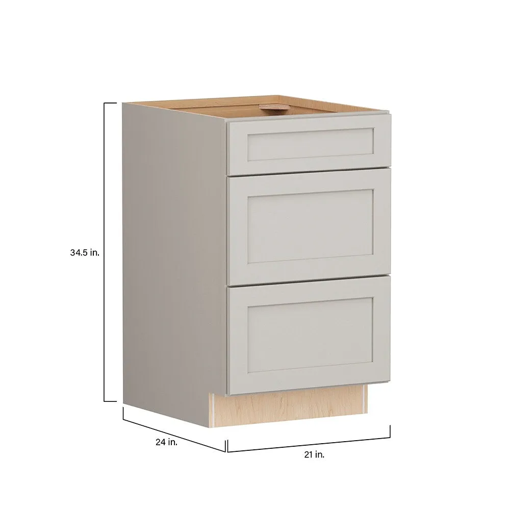 Shenandoah PRO Express Breckenridge 21-in W x 34.5-in H x 24-in D Stone Full Overlay 3-Drawer Base Fully Assembled Plywood Cabinet, photo 7 of 14