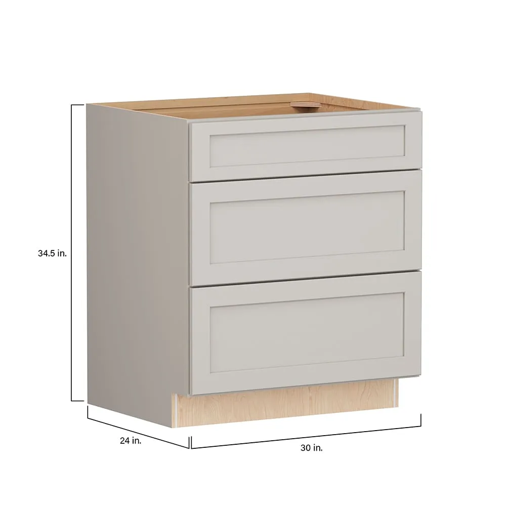 Shenandoah PRO Express Breckenridge 30-in W x 34.5-in H x 24-in D Stone Full Overlay 3-Drawer Base Fully Assembled Plywood Cabinet, photo 7 of 14