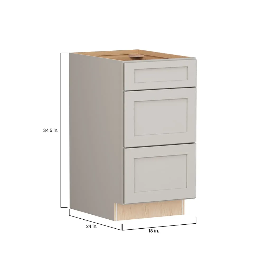 Shenandoah PRO Express Breckenridge 18-in W x 34.5-in H x 24-in D Stone Full Overlay 3-Drawer Base Fully Assembled Plywood Cabinet, photo 7 of 14