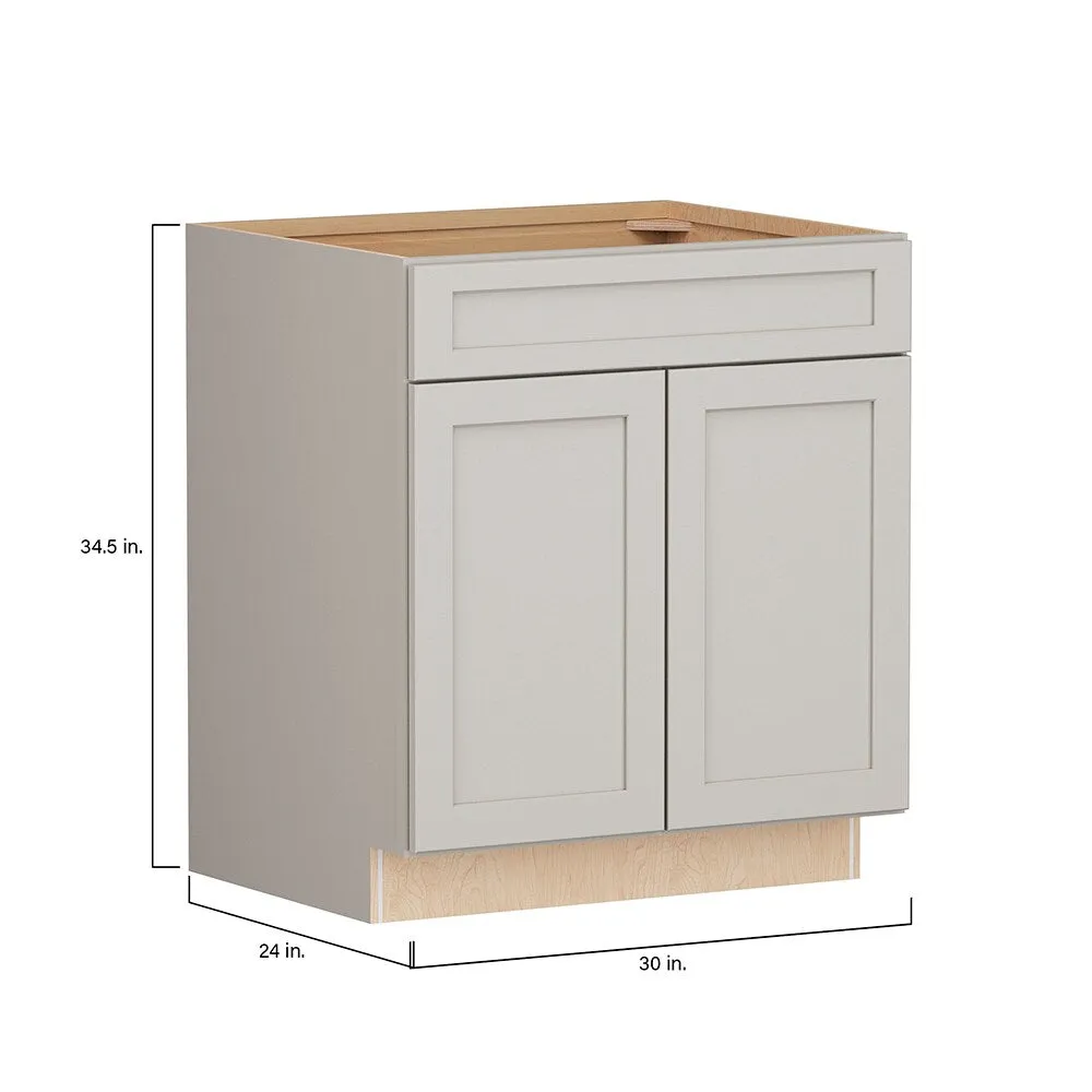 Shenandoah PRO Express Breckenridge 30-in W x 34.5-in H x 24-in D Stone Full Overlay Sink Base Fully Assembled Plywood Cabinet (Recessed Panel Shaker Style), photo 7 of 14