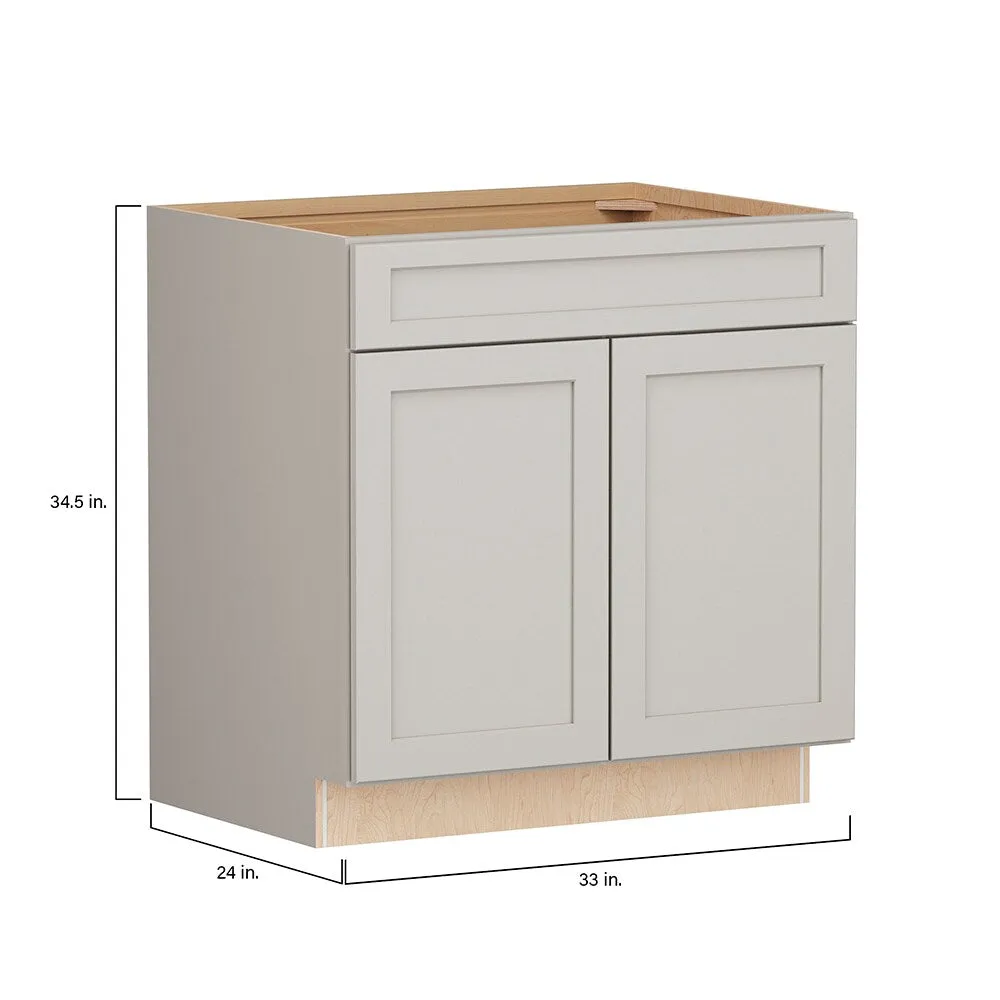 Shenandoah PRO Express Breckenridge 33-in W x 34.5-in H x 24-in D Stone Full Overlay Maple Sink Base Fully Assembled Plywood Cabinet (Recessed Panel Shaker Style), photo 7 of 14