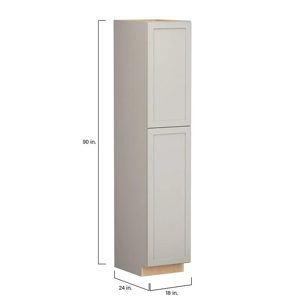 Shenandoah PRO Express Breckenridge 18-in W x 90-in H x 24-in D Stone Full Overlay Pantry Fully Assembled Plywood Cabinet (Recessed Panel Shaker Door Style), photo 7 of 14
