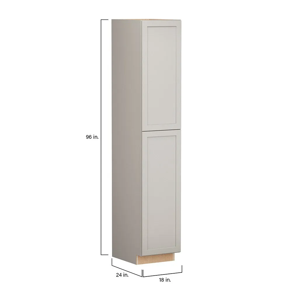 Shenandoah PRO Express Breckenridge 18-in W x 96-in H x 24-in D Stone Full Overlay Pantry Fully Assembled Plywood Cabinet (Recessed Panel Shaker Door Style), photo 7 of 14