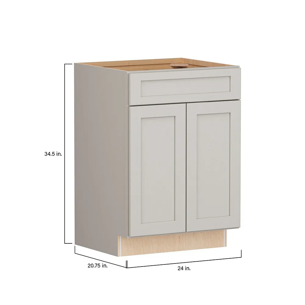 Shenandoah PRO Express Breckenridge 24-in W x 34.5-in H x 24-in D Stone Full Overlay 1-Drawer Base Fully Assembled Plywood Cabinet (Recessed Panel Shaker Style), photo 7 of 14