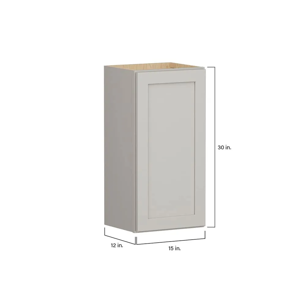 Shenandoah PRO Express Breckenridge 15-in W x 36.125-in H x 12-in D Stone Full Overlay Wall Fully Assembled Plywood Cabinet (Recessed Panel Shaker Door Style), photo 7 of 14