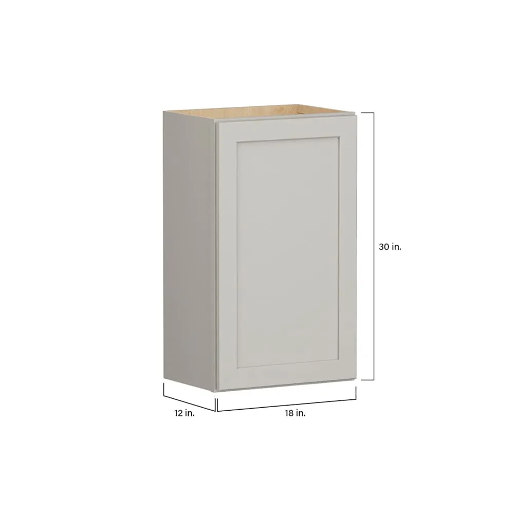 Shenandoah PRO Express Breckenridge 18-in W x 30.125-in H x 12-in D Stone Full Overlay Wall Fully Assembled Plywood Cabinet (Recessed Panel Shaker Door Style), photo 7 of 14