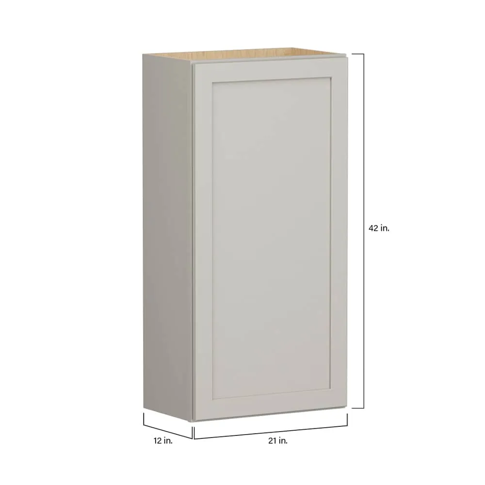 Shenandoah PRO Express Breckenridge 21-in W x 42.125-in H x 12-in D Stone Full Overlay Wall Fully Assembled Plywood Cabinet (Recessed Panel Shaker Door Style), photo 7 of 14