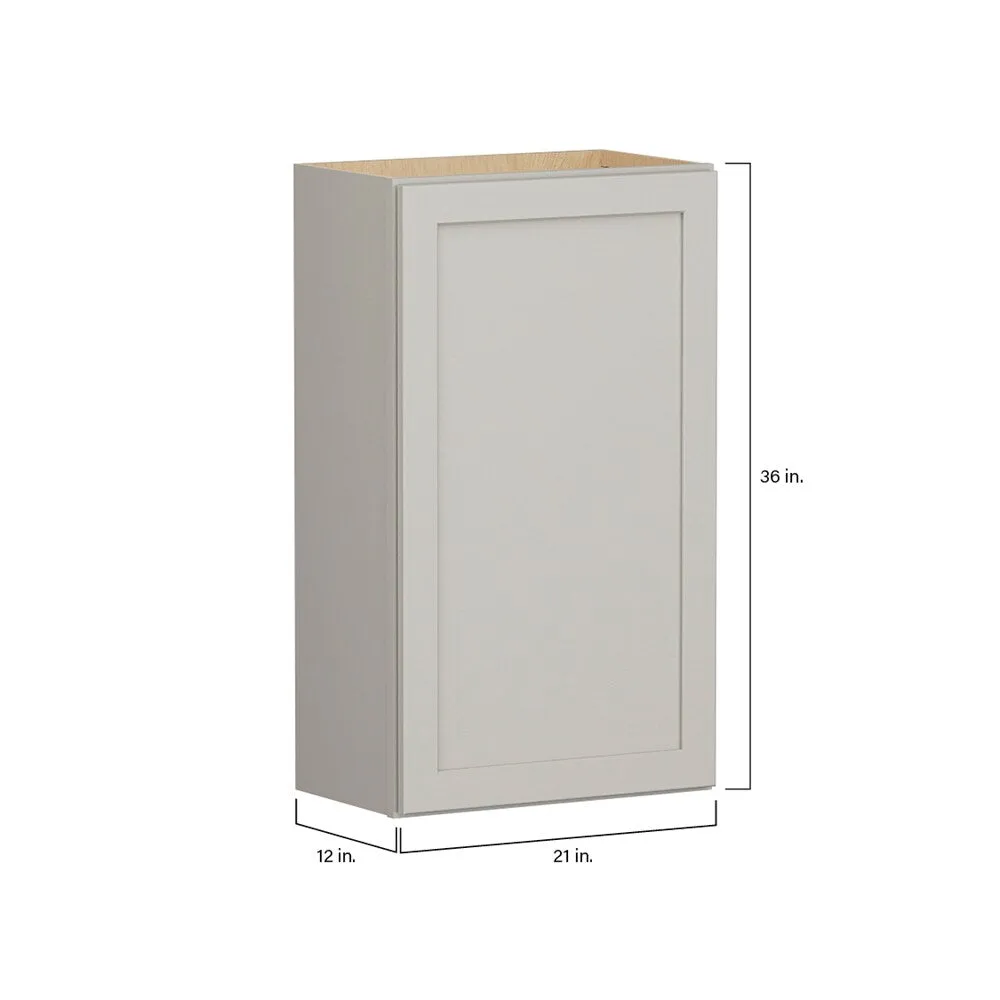 Shenandoah PRO Express Breckenridge 21-in W x 36.125-in H x 12-in D Stone Full Overlay Wall Fully Assembled Plywood Cabinet (Recessed Panel Shaker Door Style), photo 7 of 14