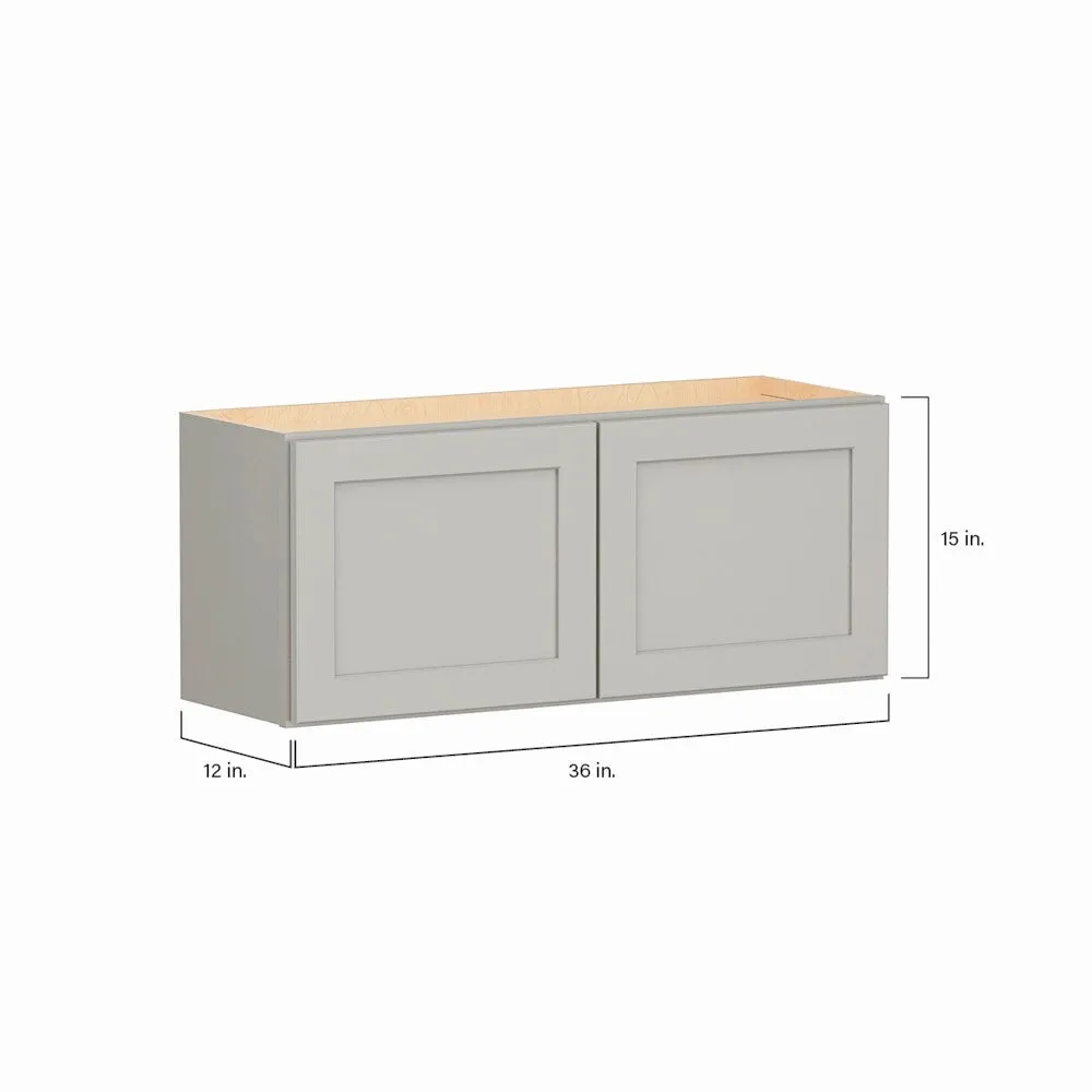 Shenandoah PRO Express Breckenridge 36-in W x 15.125-in H x 24-in D Stone Full Overlay Wall Fully Assembled Plywood Cabinet (Recessed Panel Shaker Door Style), photo 7 of 14